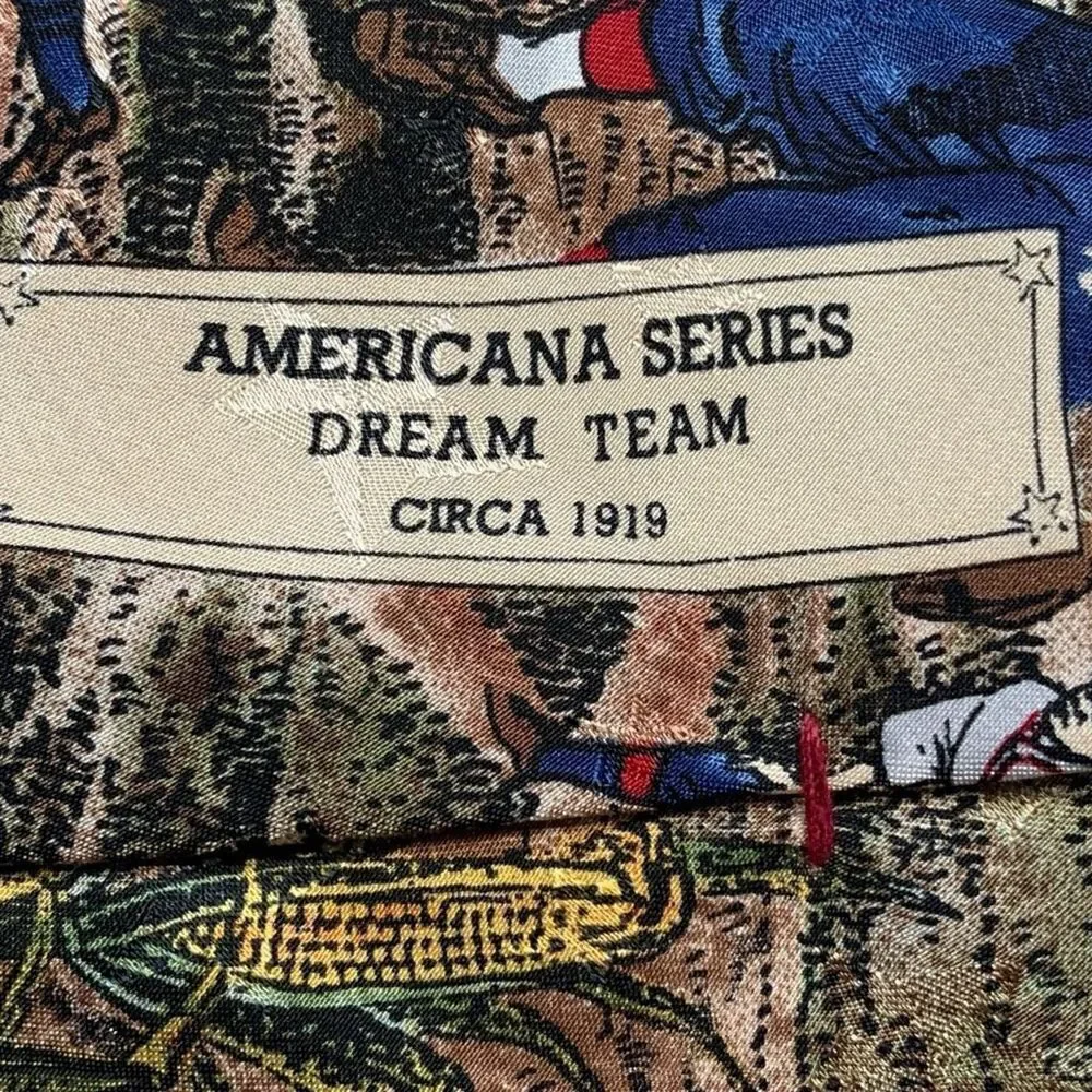 Vintage Van Heusen Tie‎ Americana Series Dream Team Baseball Cornfield Silk